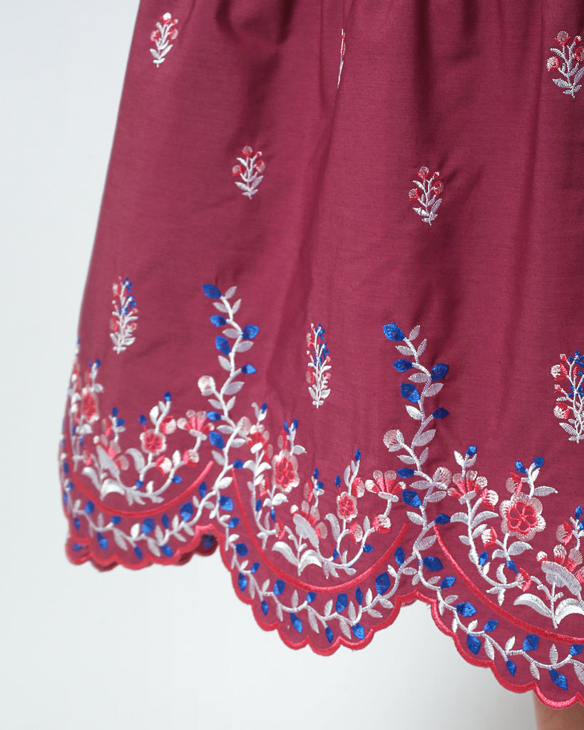 Embroidered Nursing Dress - Rose - Cella & Flo 