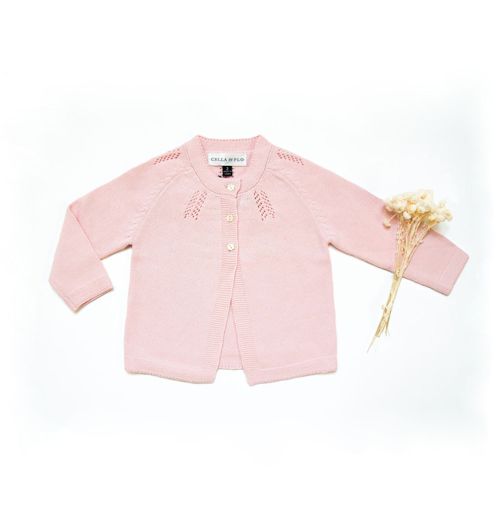 Girl's Magnolia Sweater - Pink - Cella & Flo 